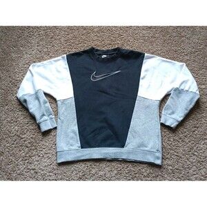 Vintage Nike Sweatshirt Womens Size XS Black Colorblock Pullover Embroidered